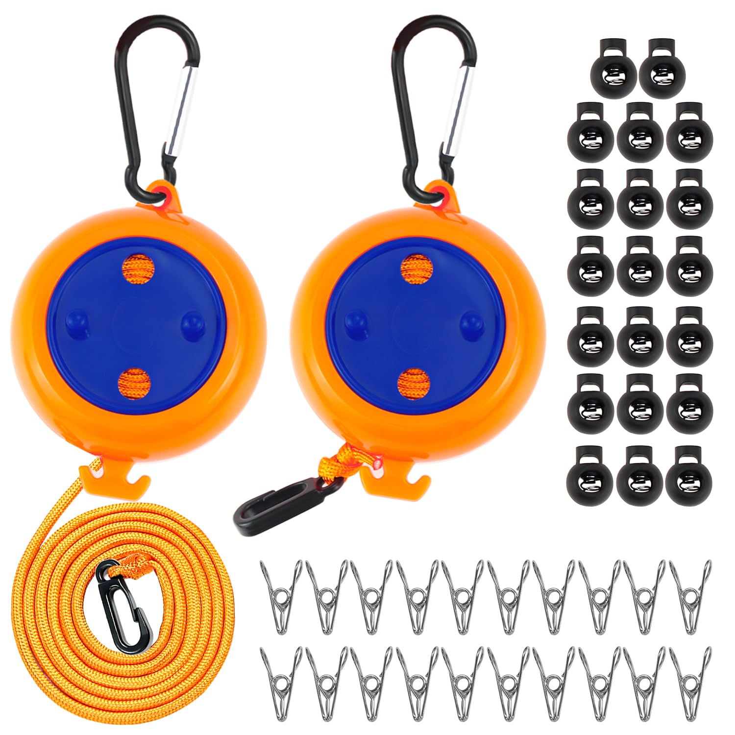 Stendibiancheria Retrattile Da 10 M - Con Mollette E Fibbie | Per Esterno, Balcone E Campeggio - Foto 3