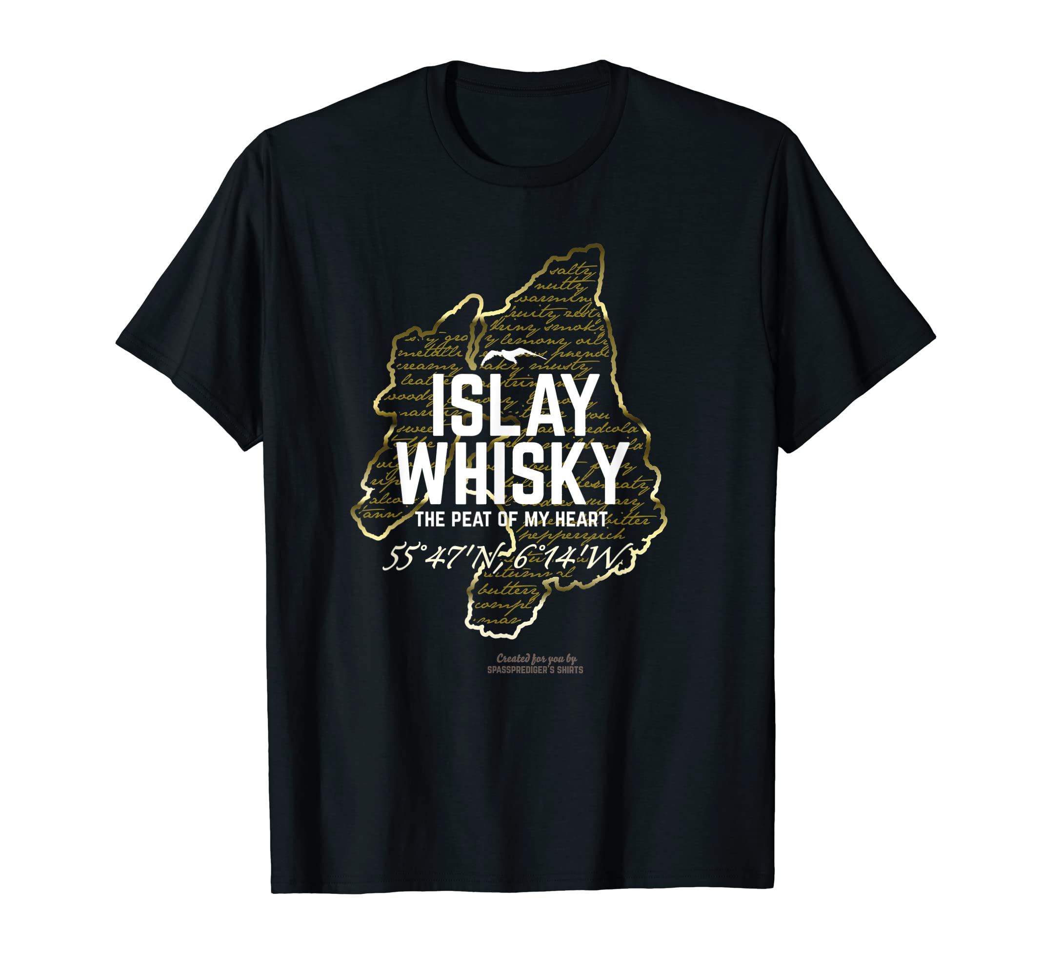 Whisky Design Coastline of Islay & Tasting Notes for Whisky T-Shirt