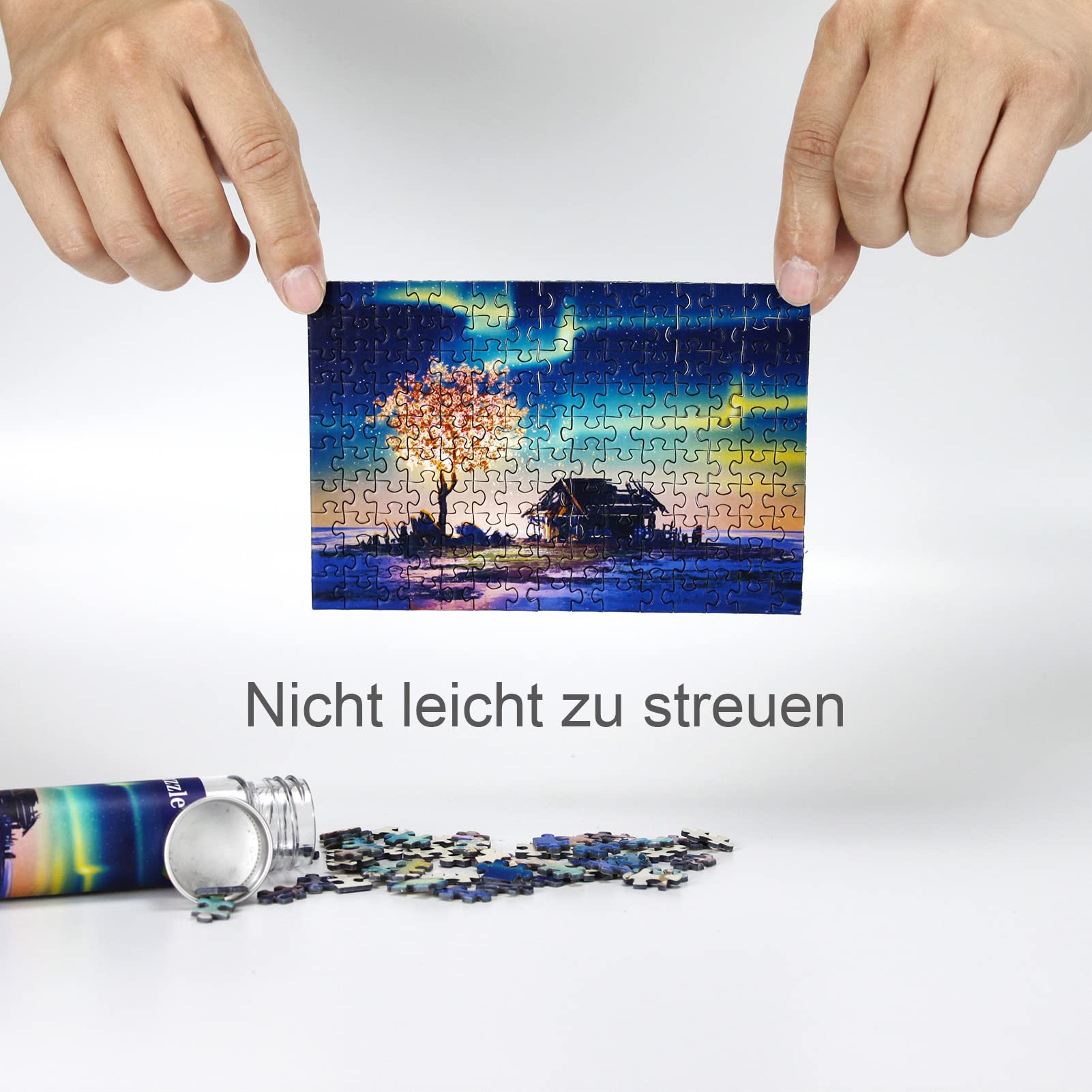 Mini-Puzzle Set Für Erwachsene – 3 X 150 Teile Sakura Schloss, Ukiyoe & Pfirsichblüte, Inkl. Staffelei