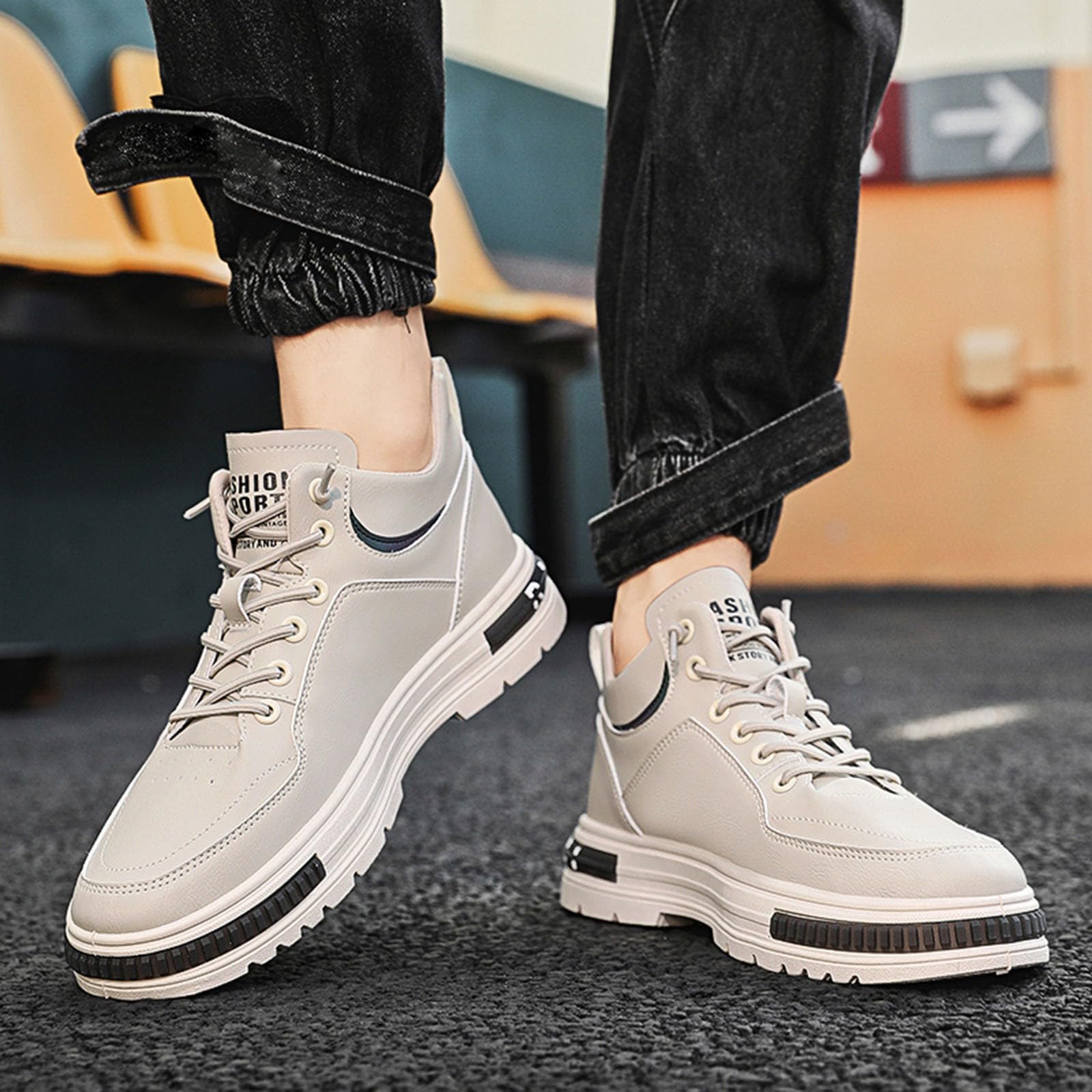 Freizeitschuhe Herren Leicht， Sommerschuhe Dicke Sohle Mit