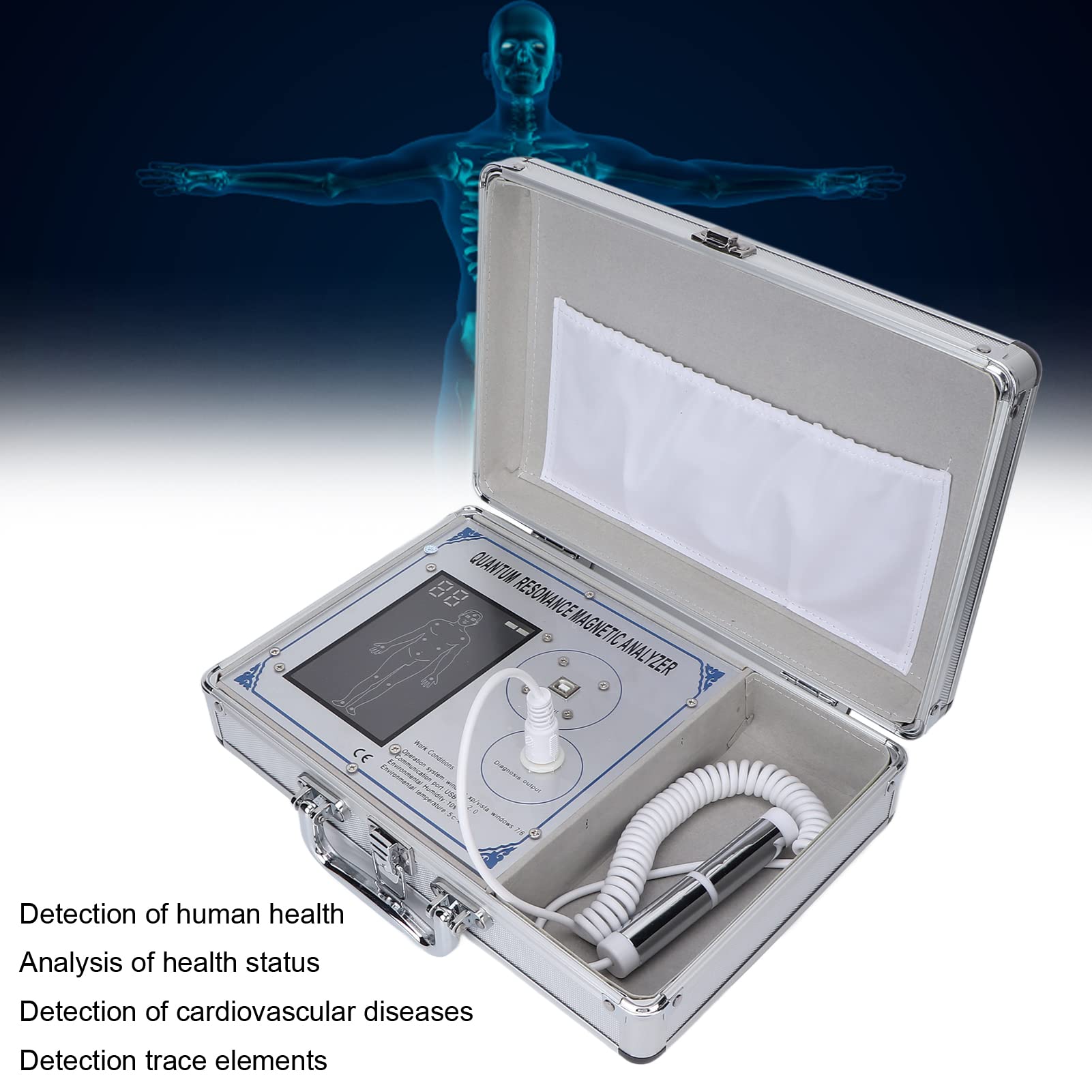 BHDK Analizador Magnético de Resonancia Cuántica, Informes de Computadora Detector Ae de Resonancia Magnética Portátil, Analizador de Detector Cuántico Saludable Profesional para Todo el Cuerpo