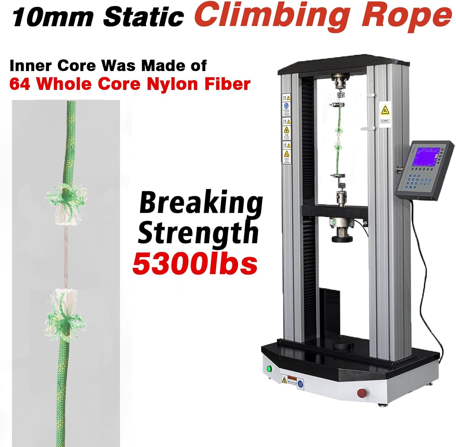 Static Climbing Rope - Heavy Duty Climbing Rope for Rock Climbing, Tree Climbing Gear, Arborist Rope, and Camping Rope - 10m (32ft), 20m (64ft), 30m (96ft)