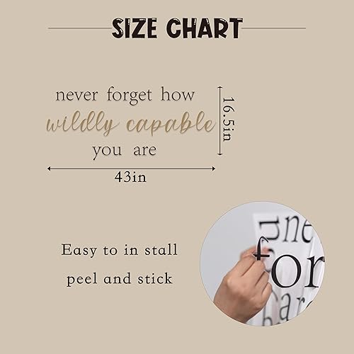 Miniatura 3 de Never Forget How Wildly Capable You are - Calcomanía de pared motivacional, con cita positiva, calcomanía de espejo, inspirador para el aula (Never