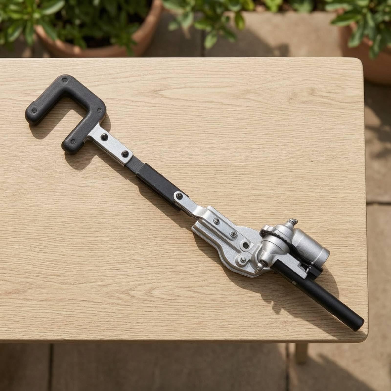 Industrial Harvester Tête de Cueille Fruit Outil de Cueillette Accessoire pour Outil de Jardinage Boîte d'Engrenages Métallique Tête Dentée Poignée, 28X7 Dents