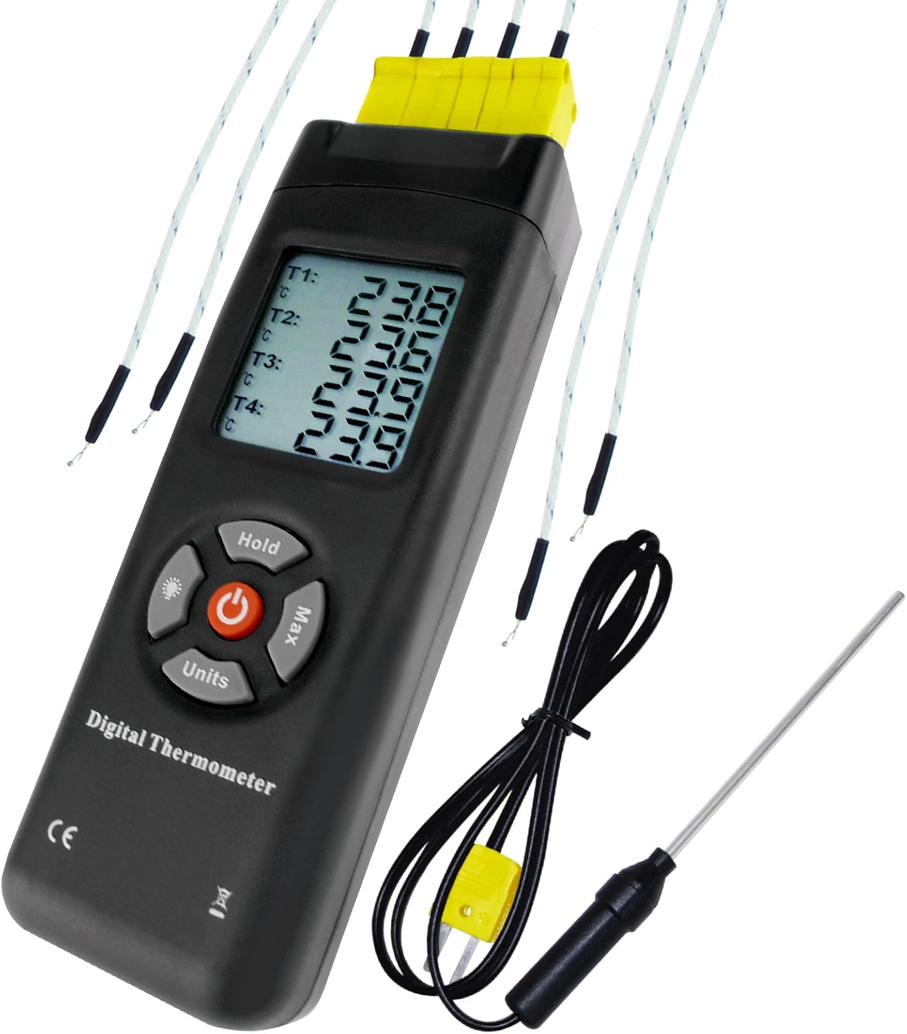 Termometro Digitale A Doppio Canale Con Termocoppie Tipo K - Misura -58~2498°C - Foto 3