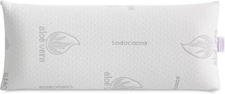 Todocama viskoelastisches Aloe-Vera-Kissen, kompakter viskoelastischer Kern für Halswirbel und Hals, mittelhohe bis hohe Festigkeit, doppelter Reißverschlussbezug (90 cm).