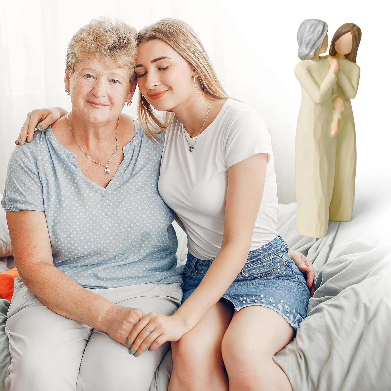 Mom Birthday Gifts from Daughter, Mother Gift for Mothers Day Christmas of The Bride Gifts Expresses Caring Relationship Between Adult Mother Daughter Figurines - Image 7