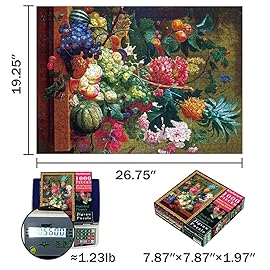 MaxRenard Oil Painting Jigsaw Puzzle 1000 Pieces for Adults Fruit and Flowers Fine Art Puzzle Home Wall Decoration Decompression Toy Gift