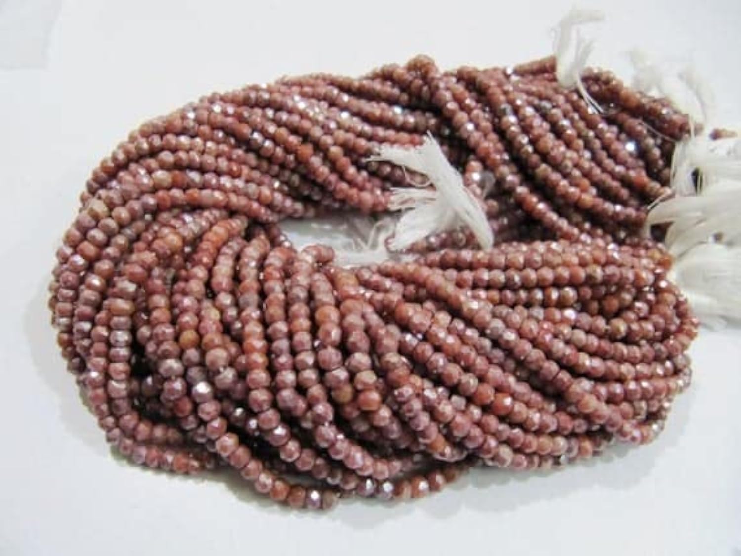 Perles de silverite naturelle rouge 3-4mm en fil de 34cm pour la création de bijoux précieux