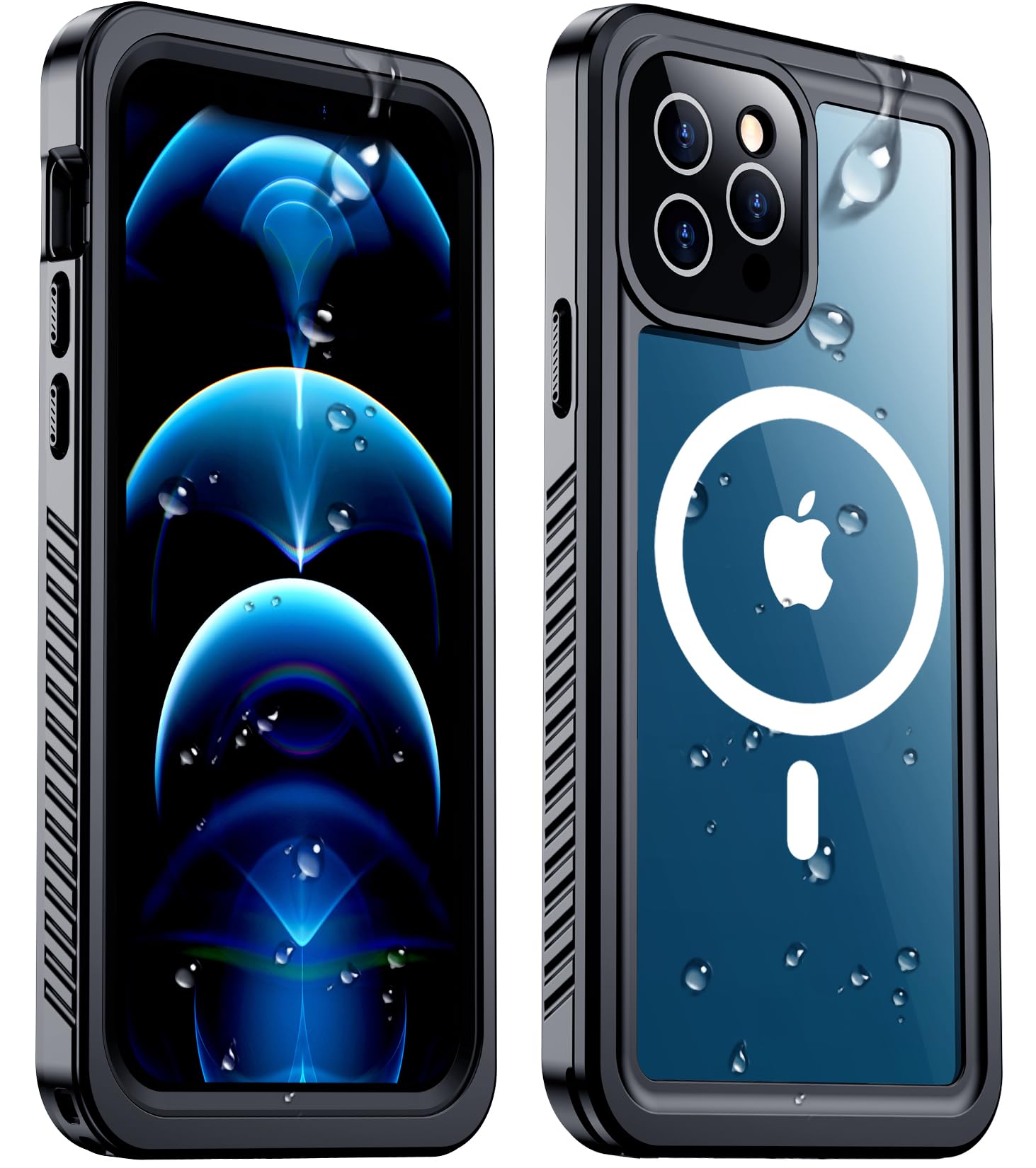 2023 New Magnetic Case for iPhone 12 Pro Max Case Waterproof, Built-in Screen Protector & Camera Protector [Compatible with MagSafe] [IP68 Waterproof] [Dustproof] Full Body Shockproof Phone Case 6.7"