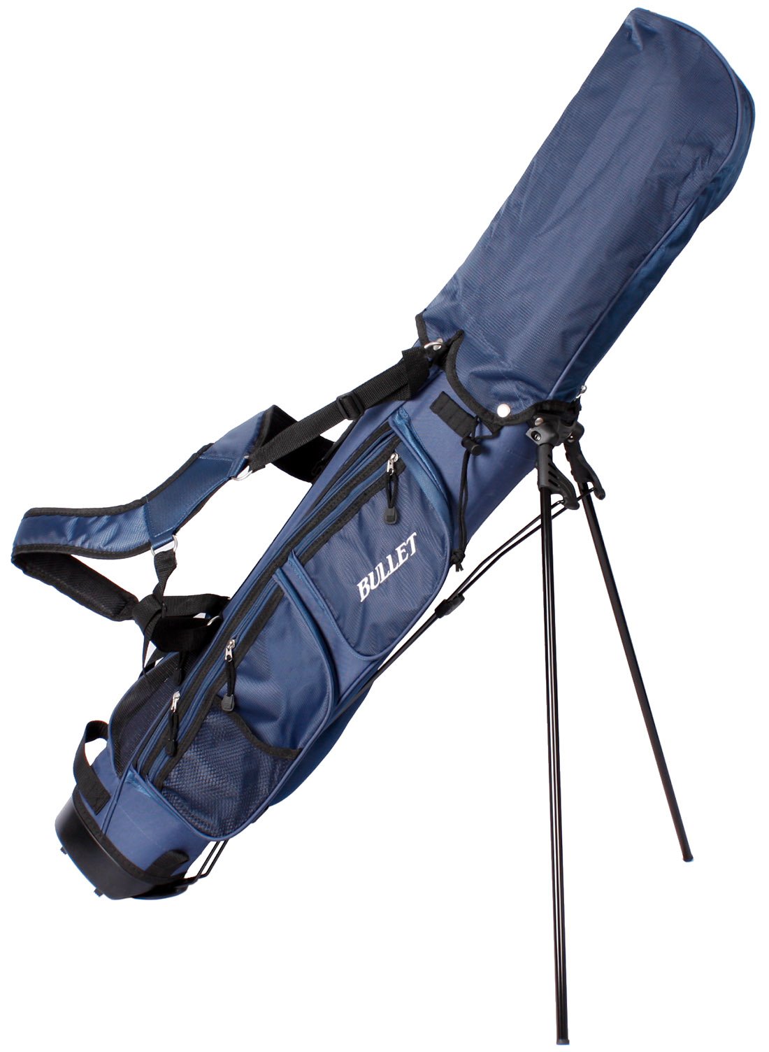 Golf Tragetasche Pancelbag für 6 Schläger Halbsatztasche in BLAU mit Schutzkappe und Schultergurt.