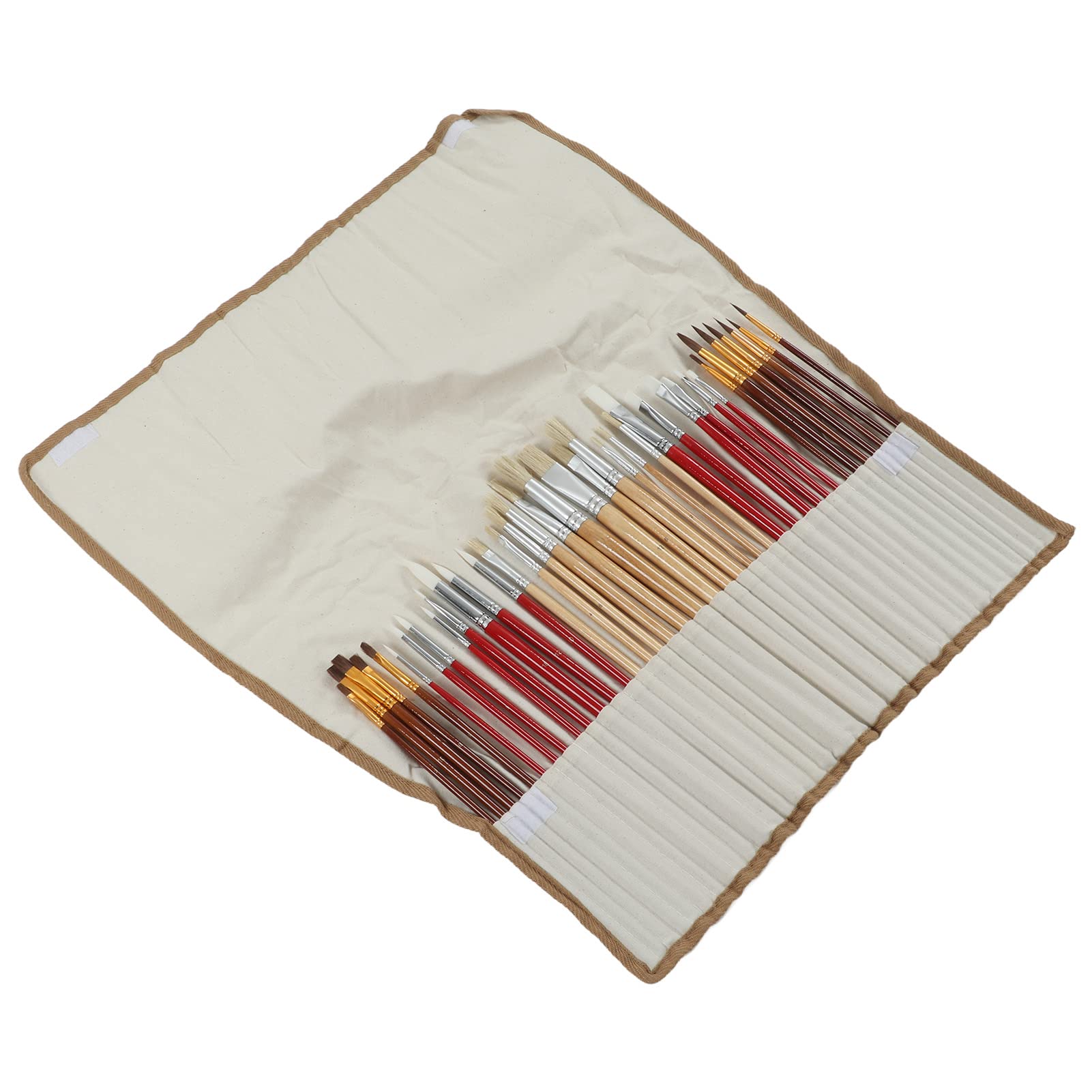 Set di 38 pennelli da pittura, pennelli per acrilico da artista con setole morbide in nylon e punte rotonde e appuntite, include una borsa di conservazione per scuola d’arte,