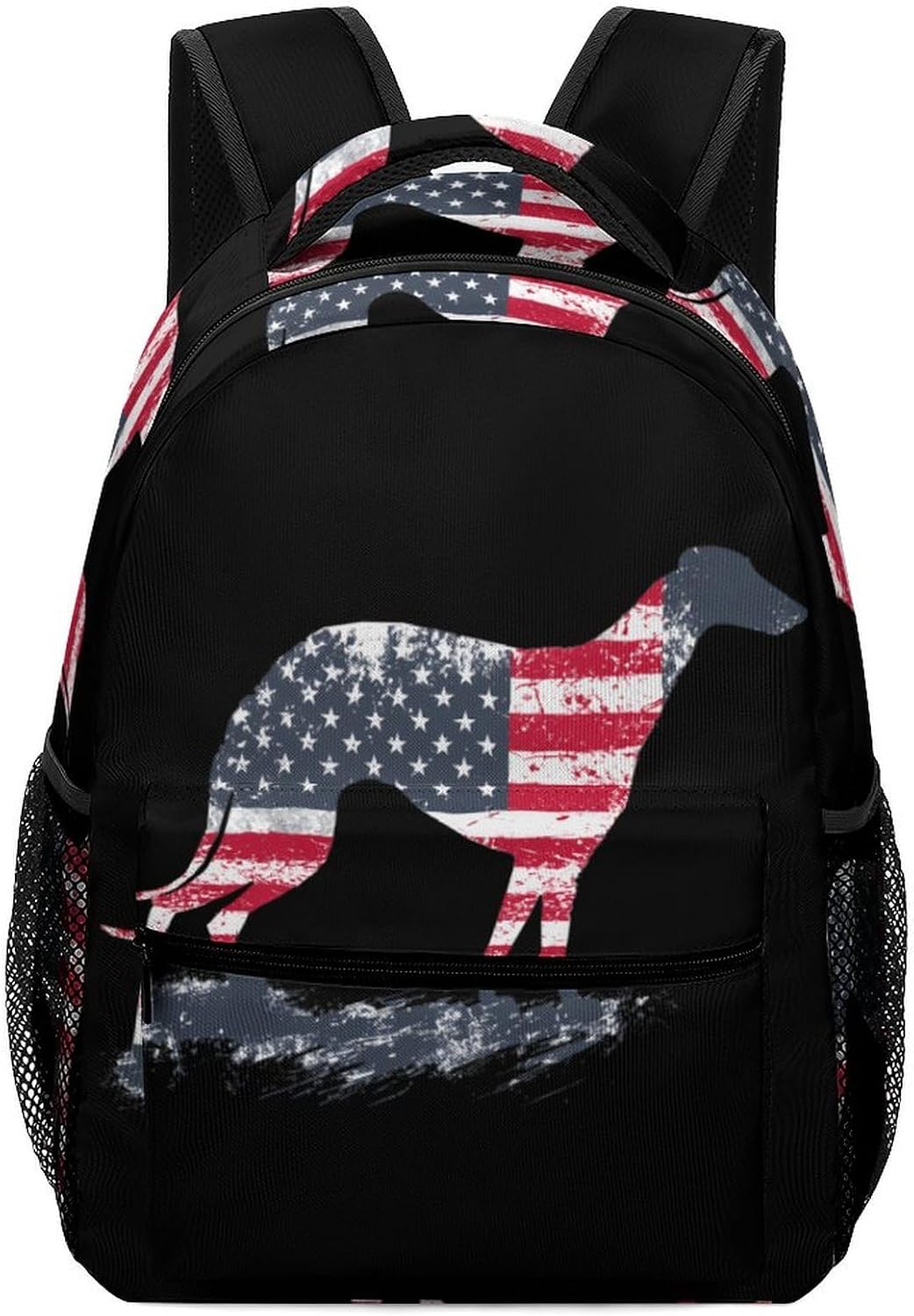 Greyhound Dog U.S.A. Flag Unisex Backpack Casual Daypacks Lightweight Shoulders Bag for Camping Hiking Travel