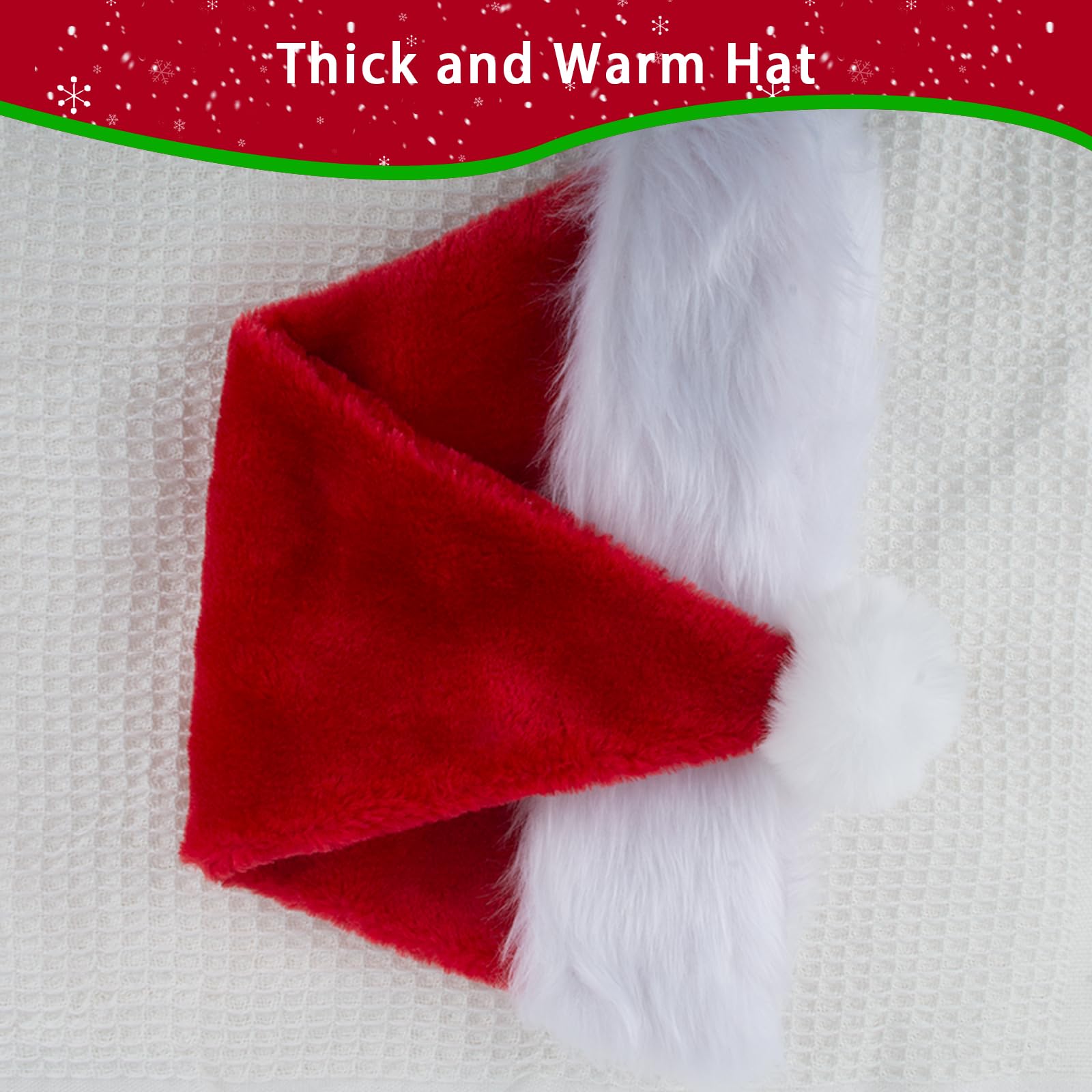 AYNKH Christmas Hats, Essential items for Christmas season Deluxe Plush Santa Hat - Image 3