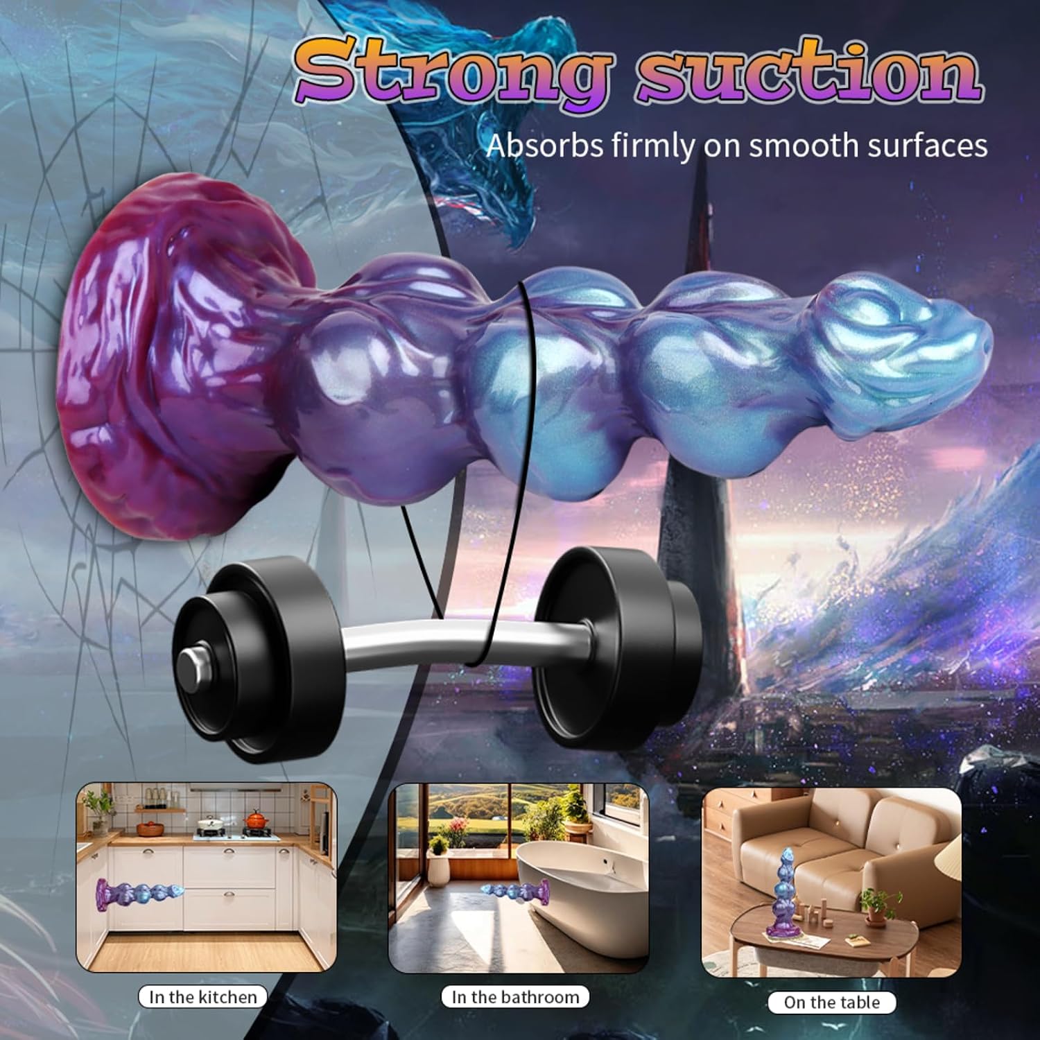 10.1" 3 Knots Monster Dildo Fantasy Dog Dildos, Huge Thick Anal Plug with Strong Suction Cup, Dragon Horse Giant Knotted Dildos for Women Sex, Anal Toys for Men Gay, Adult Toys for Women Men