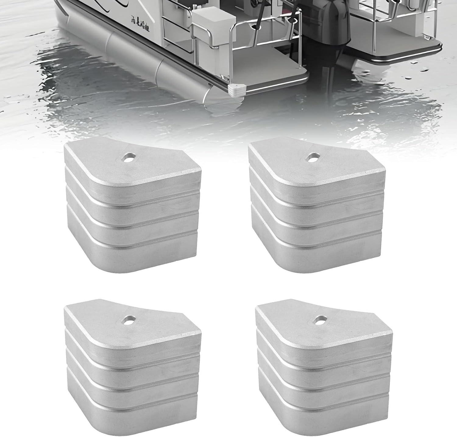 4PCS Boat Corner Caps Compatible with Pontoon Deck Protection Dock Corner Bumper for 90 Rounded Corner Aluminum 3.23 X 3.23 X 3.19 Inches