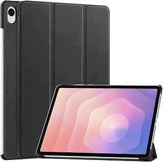 Case for Samsung Galaxy Tab S11 11 Inch Tablet – PU Leather+PC Protective Cover with Folding Stand, Auto Sleep/Wake, Slim Lightweight,Shockproof Case (Black)