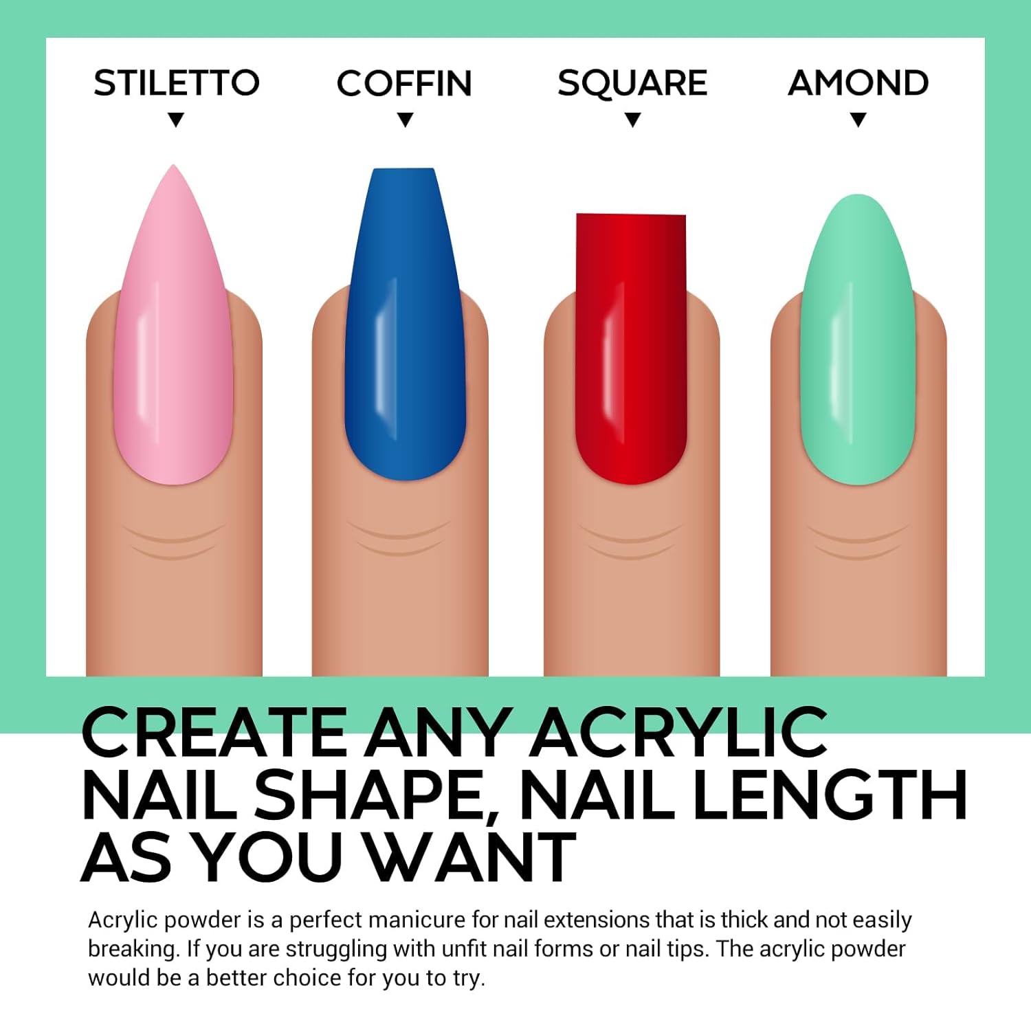 Modelones Acrylic Powder Set 24 Color Candy Cane, Colored Acrylic Nail System Nail Art Powder for Nail Extension French Nails 3D Flowers Christmas Gifts for Women, No Nail Lamp Needed : Beauty & Personal Care