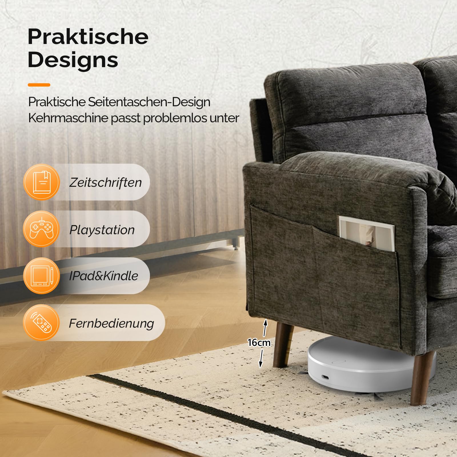 Bonnlo Sofa 2 Sitzer klein, 125cm Couch mini, Kleine Stoffcouch mit weichen Armlehnen, Kleines Sofa für Büro, Wohnzimmer, Schlafzimmer und Arbeitszimmer,Einfache Montage, Leinen (Dunkelgrau)