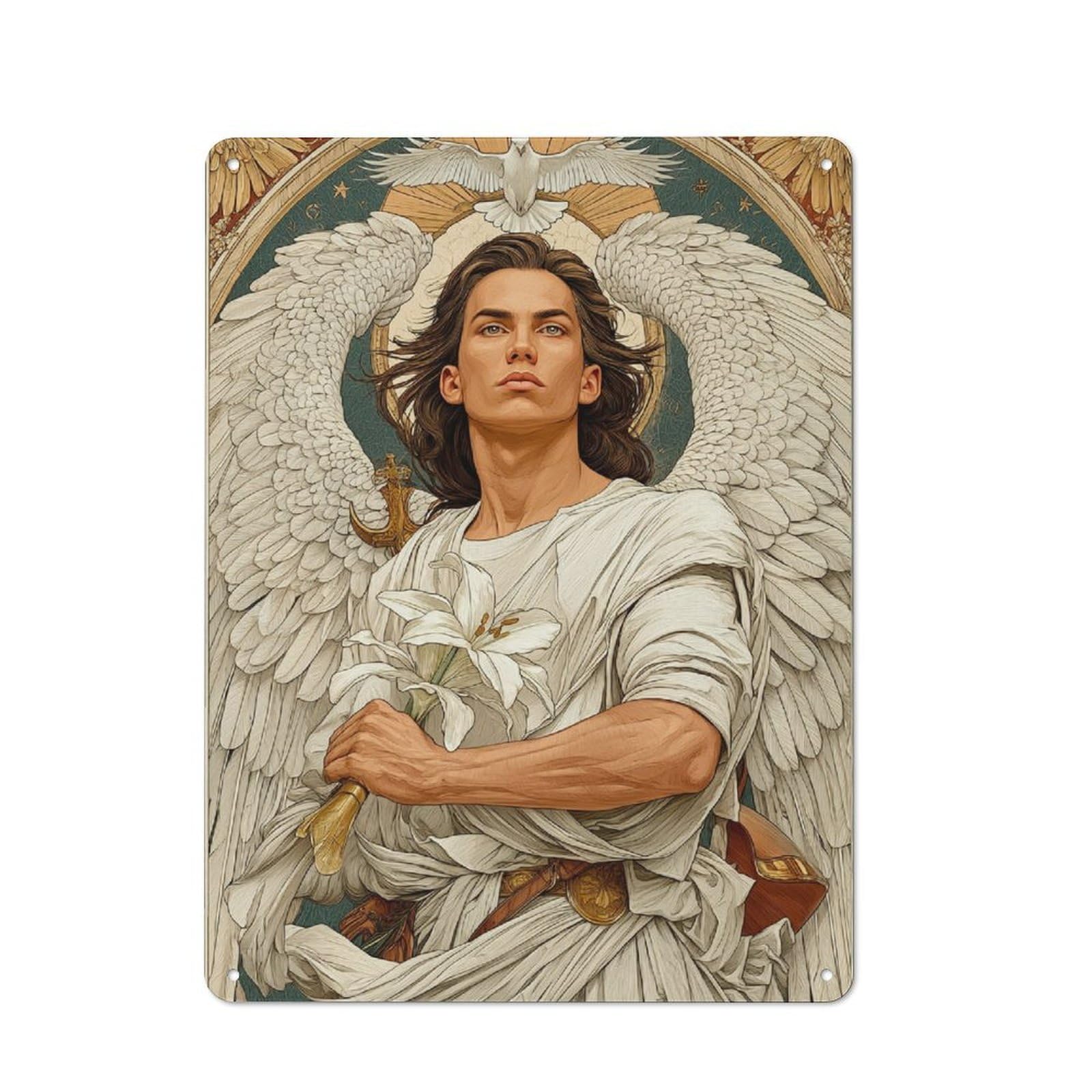 Junmoney Angel Of Purity And Peace Retro Metal Wall Sign 40X30cm With For Pub Or Café, A Housewarming Gift For Hospitality Wall Decor Collectors