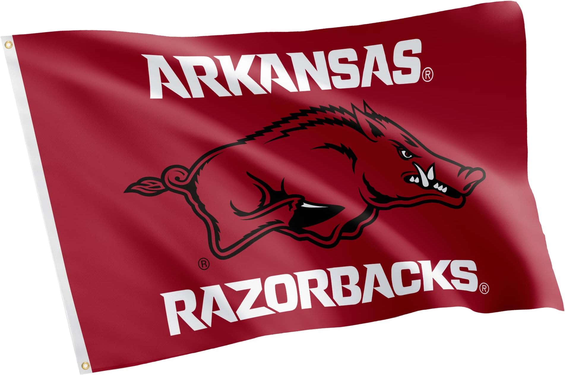 University of Arkansas Flag Razorbacks U of A Hogs Banners 100% Polyester Indoor Outdoor 3x5 feet Flags (Design K)