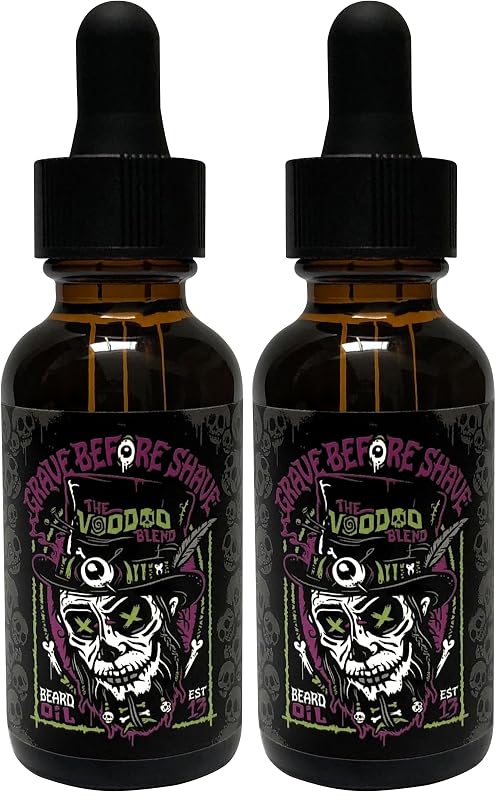 Óleo para barba Grave Before Shave Voodoo Blend com conta-gotas, 2 frascos de 30 mL