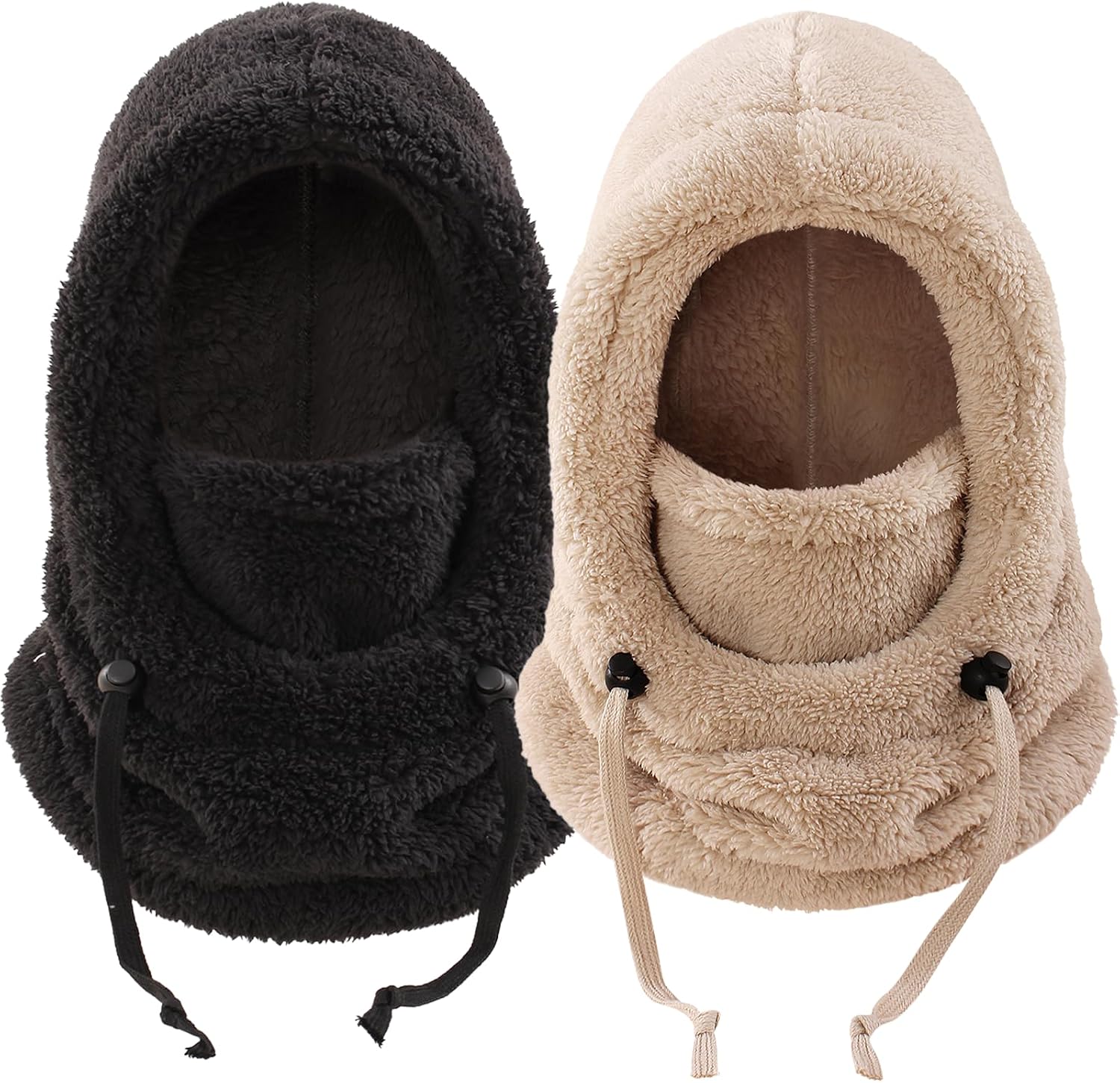 Kids Winter Fleece Hats Balaclava 2PCS,Warm Ski Face Mask Windproof Adjustable Full Cover Neck Warmer for Boys Girls 3-10Y