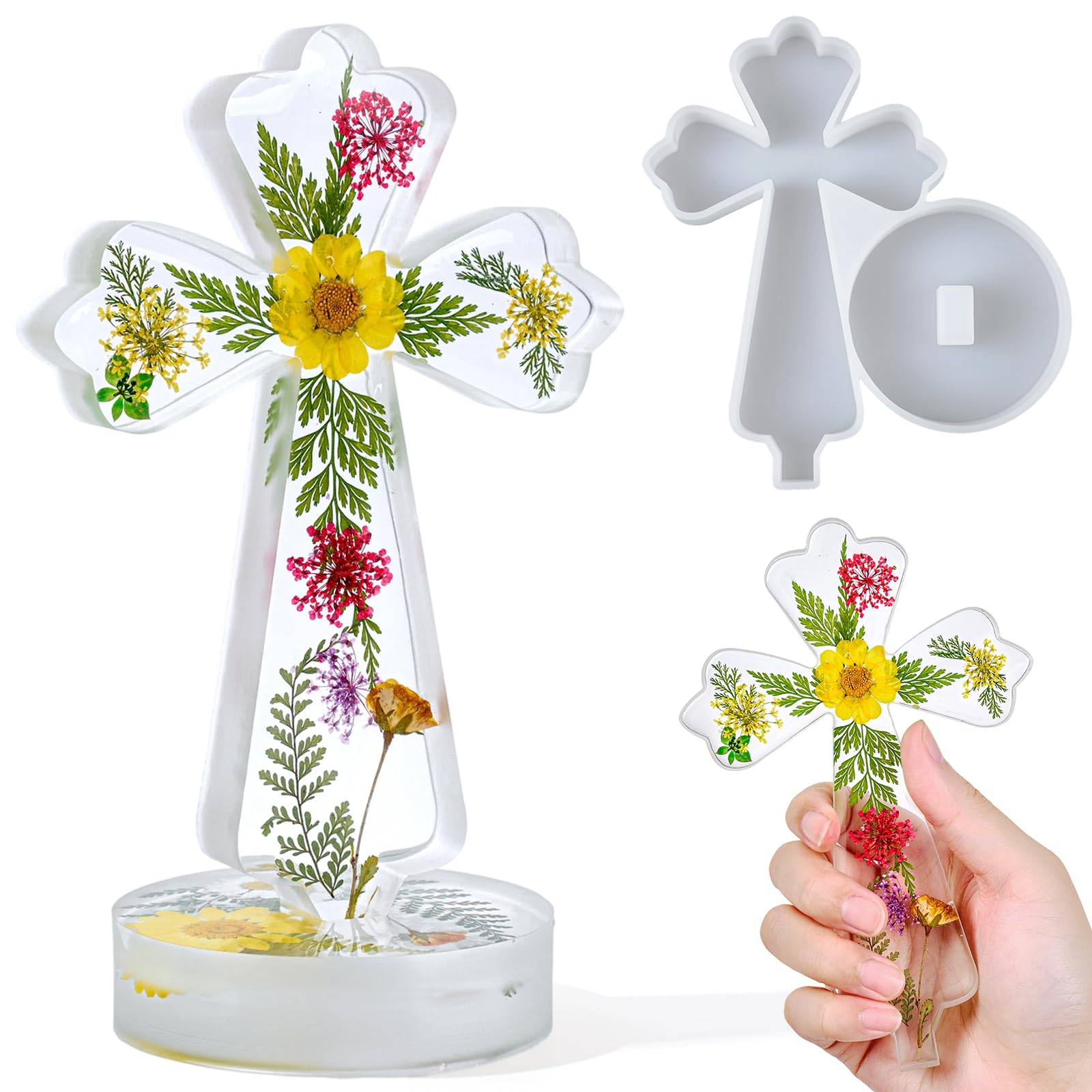 Amazon.com: Cross Resin Molds Silicone with Base 7 Inch Religious