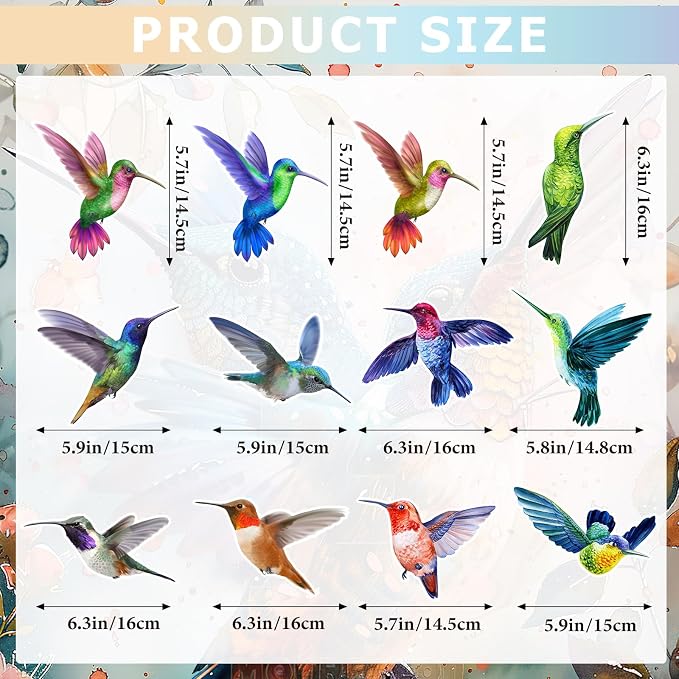 Xuhal 12 imanes decorativos colibrí para refrigerador miniatura 3
