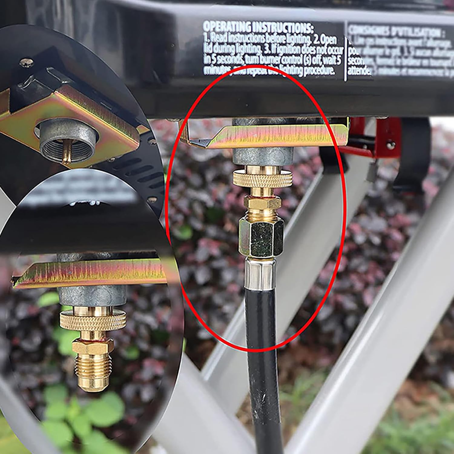 5ft Propane Hose POL to 1/4 Inch Inverted Male Flares Connects to 20lb Or 30lb Tanks for Camping and Grill