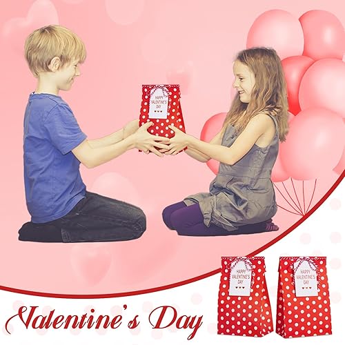 Miniatura 4 de AISunGoo 30 bolsas de regalo para el día de San Valentín con tarjetas para fiestas de niños, bolsas de papel para regalos de fiesta de San Valentín