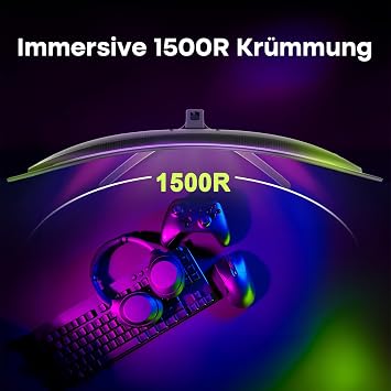 Amzfast Gaming Monitor Curved 27 Inches 280 Hz QHD 2560 x 1440 HDMI 2.1