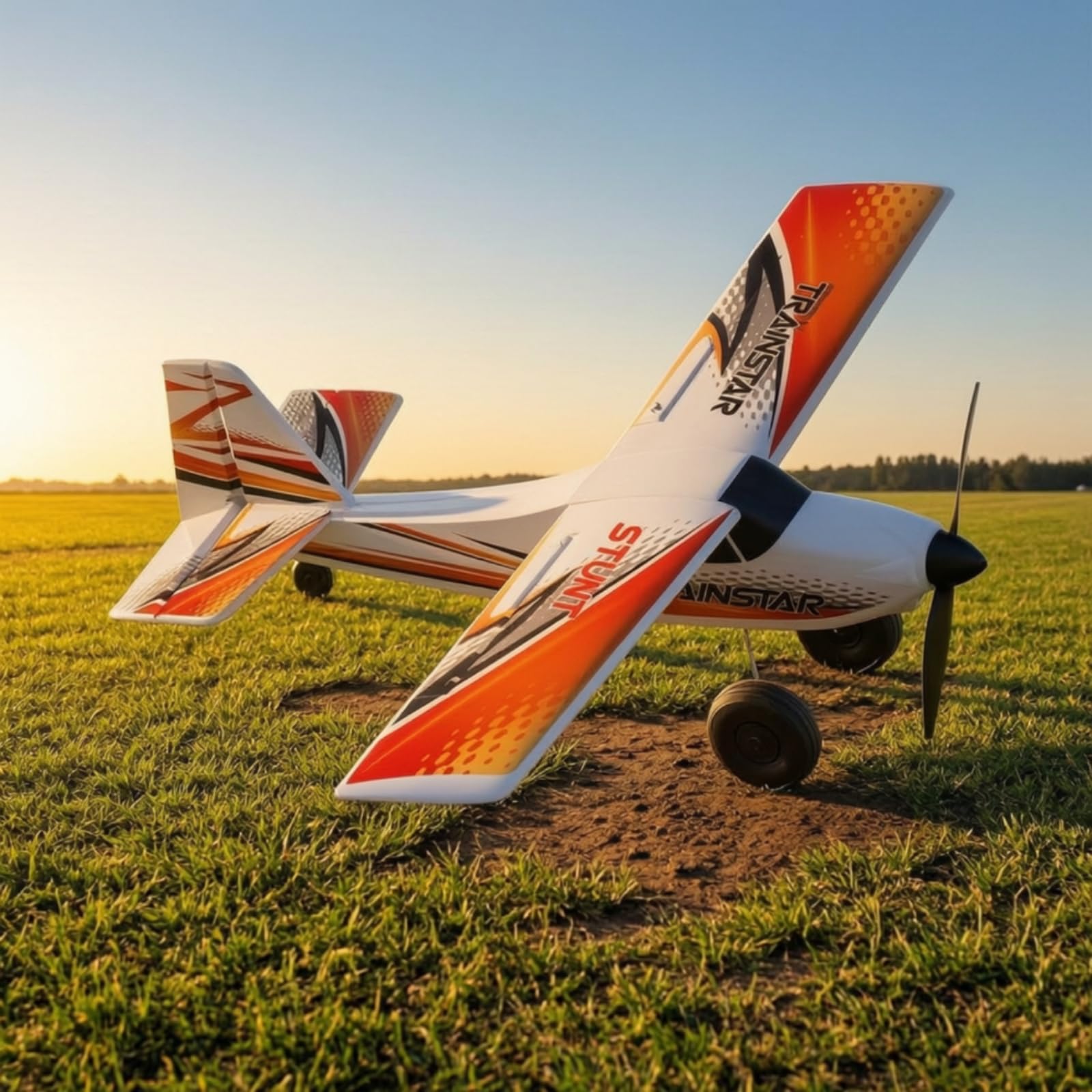 Perfeclan Avión de Entrenamiento RC Avión Teledirigido Aeroplano Modelo Alta Motor sin Escobillas Ligero Tren con Ruedas Hélice Delantera Adecuado para, Rojo