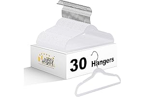 Premium Quality Kids Perfect Grip Plastic White Hangers for Delicate Clothing (Pack of 30)