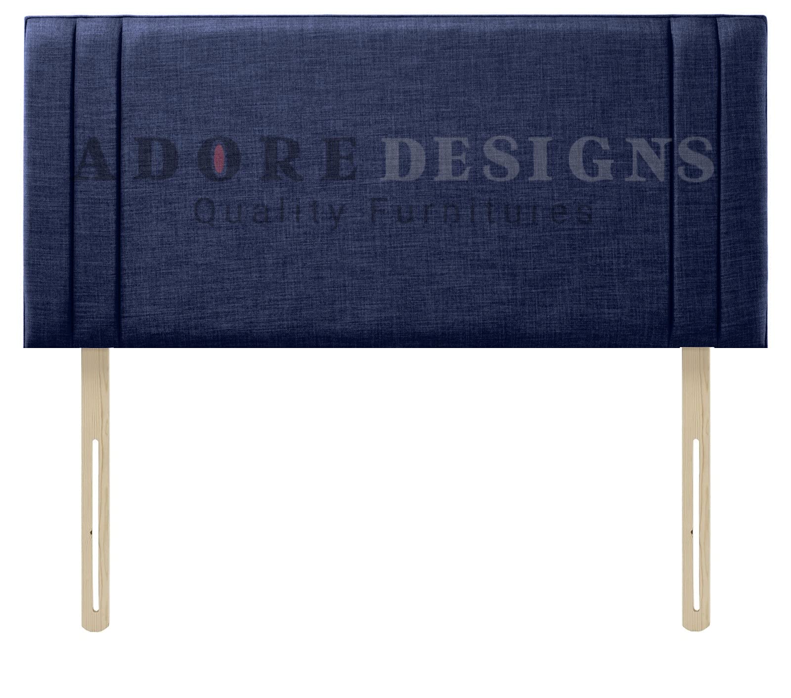 Divan Bed Headboard | Rio 2 Turin Fabric Headboards for 5ft King Size Bed Frame | Elegant design with wooden material headboards for beds (Blue, 5ft King Height-24inch)
