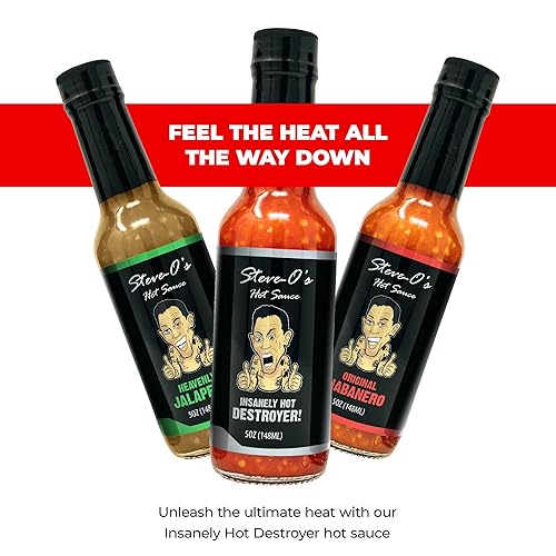 Miniatura 5 de Steve-O's Salsa picante - Salsa picante Destroyer  Con ajo y escorpión, Naga Jolokia y pimientos Carolina Reaper (5 fl oz)