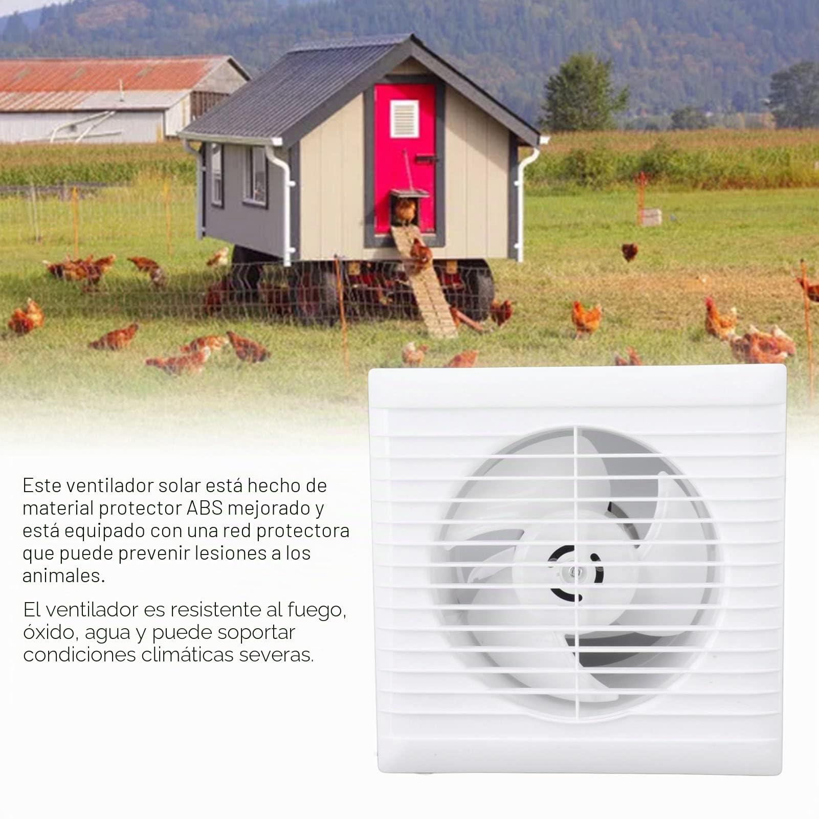 Focket Extractor Solar, 12V 50W IP67 Ventilador Impermeable para ático, cobertizo, Garaje, ventilación de Invernadero, 8.1x8.1x4.3in Ventilador de persiana montado en la Pared