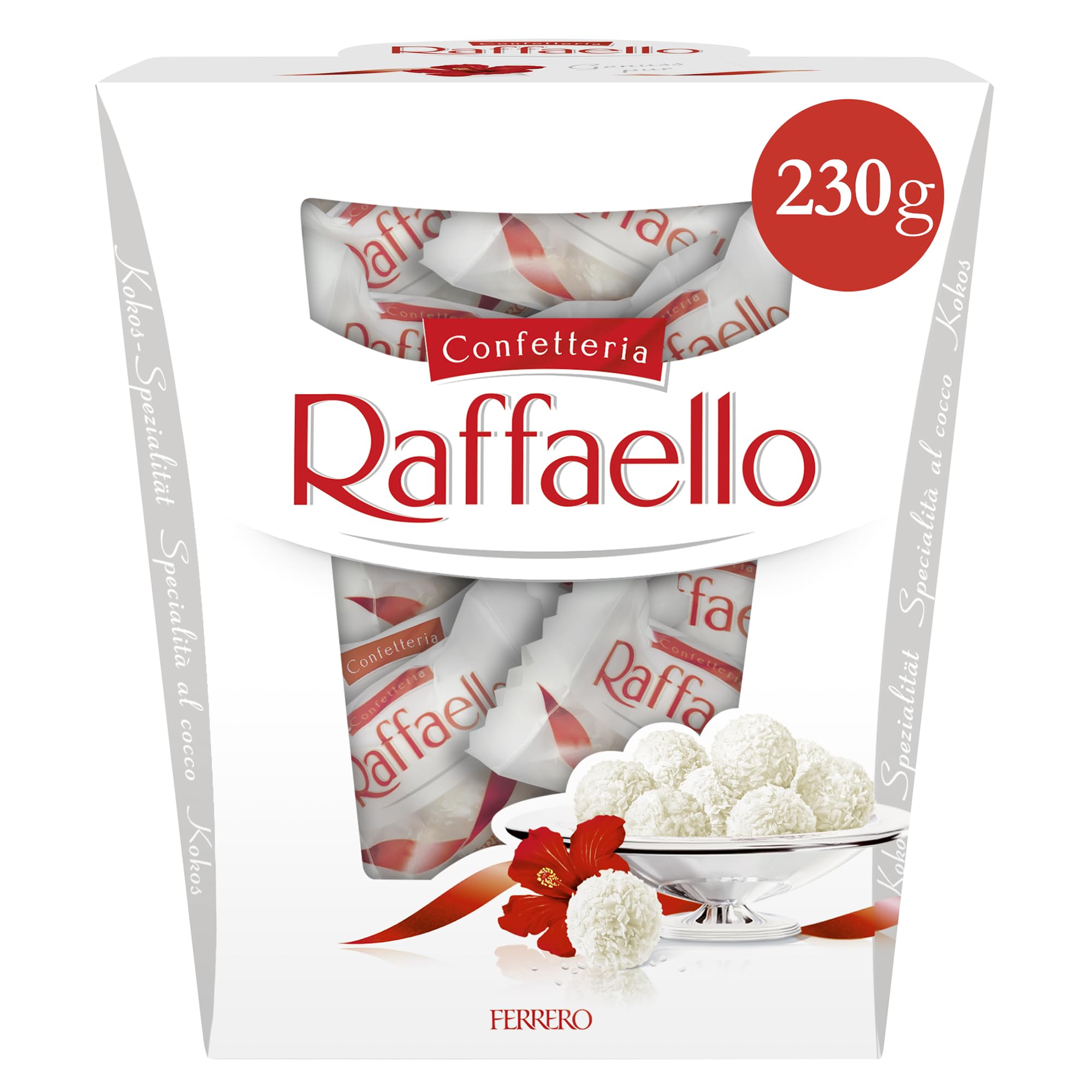 Ferrero Raffaello – Feine Creme, knackige Mandel, knusprige Waffel und Kokosflocken – Ostergeschenk für Frauen & Männer – 1 Packung à 230 g
