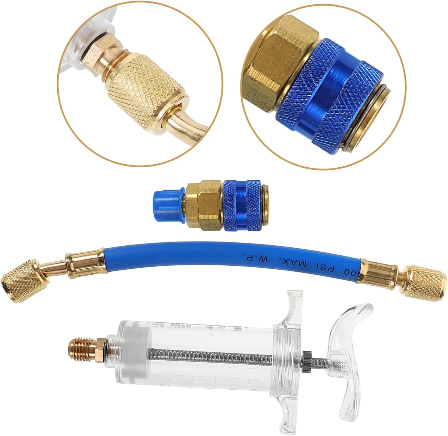 Luxshiny 1set Manual Oil Injector Tool Kit for Engine Maintenance Precise Liquid Refilling Capacity for Automotive Oil and Cooling Fluid Applications