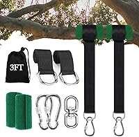 Vista 10 de Juego de 2 correas de columpio para árbol (juego de 2), correas de columpio de árbol de 3/8/10/20/30 pies con capacidad para 5000 libras