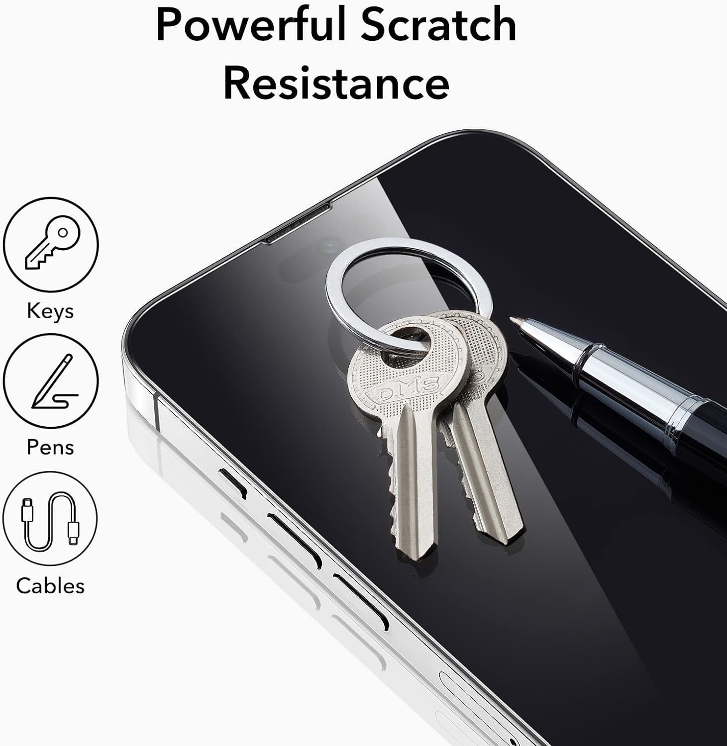 ESR for iPhone 14 Pro Screen Protector, Tempered Glass with Easy Installation Frame, Military-Grade Protection, Ultra Tough, Scratch Resistant, 3 Pack - Image 4