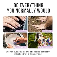 Vista 5 de BTArtbox Uñas Postizas Cortas a Presión - Uñas Postizas de Gel Suave Blanco a Presión, Puntas de Uñas Cuadradas Cromadas con Pegamento, Uñas