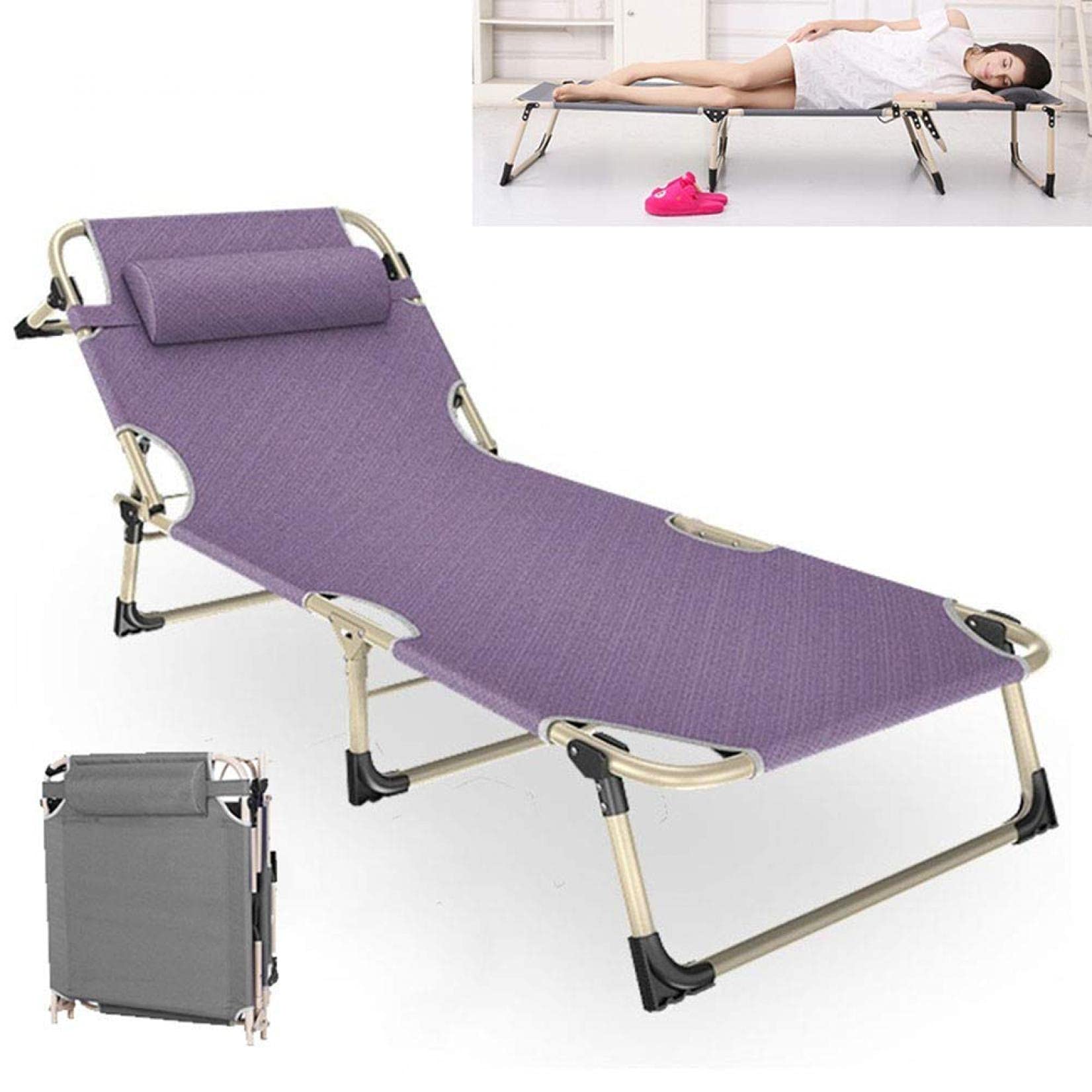 Chaise pliante pour jardin et plage violette avec dossier réglable