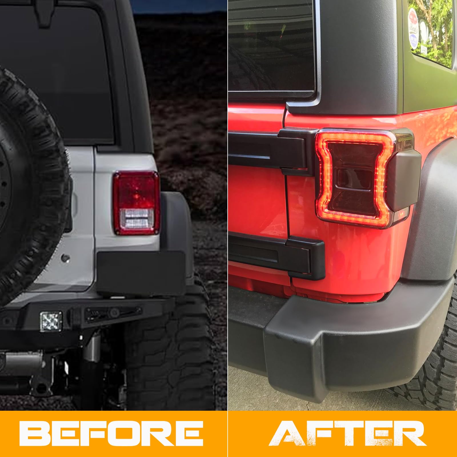 Amazon | スモークレンズ LEDテールライト 2007-2018 ジープラングラー