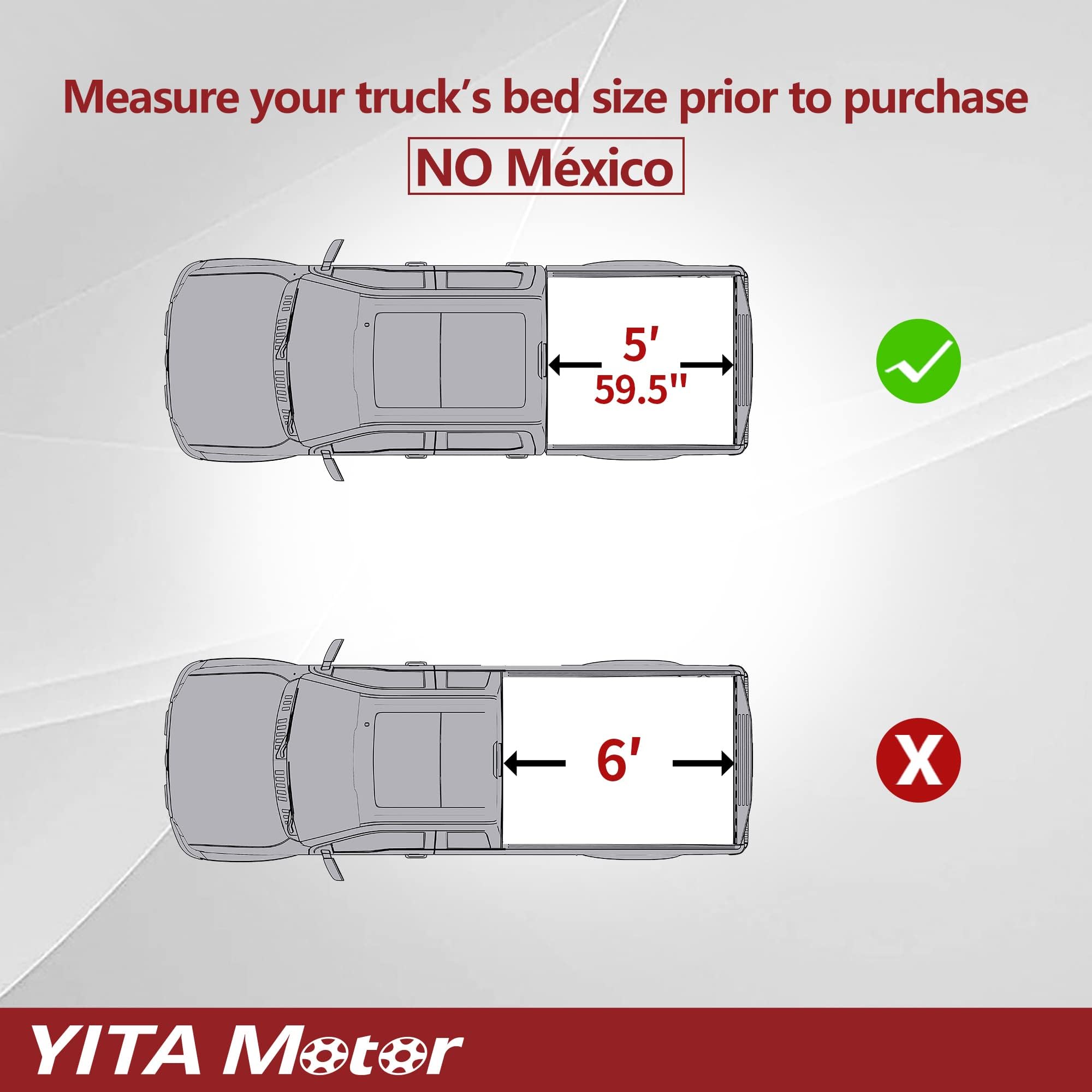 YITAMOTOR Soft Tri-Fold Truck Bed Tonneau Cover Compatible with 2005-2025 Nissan Frontier(NO México), Fleetside 5 ft Bed