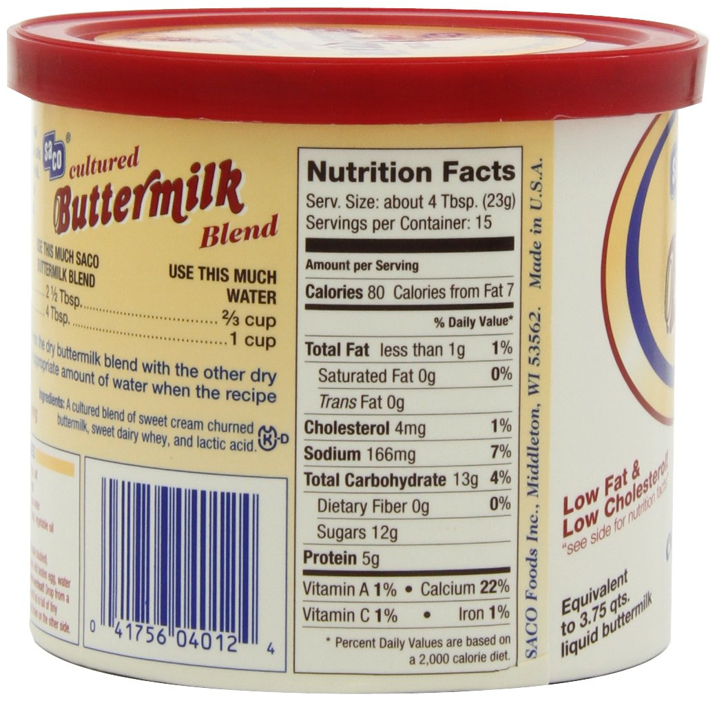 Saco Powdered Buttermilk, 12Ounce Cans (Pack of 6) Buy Online in