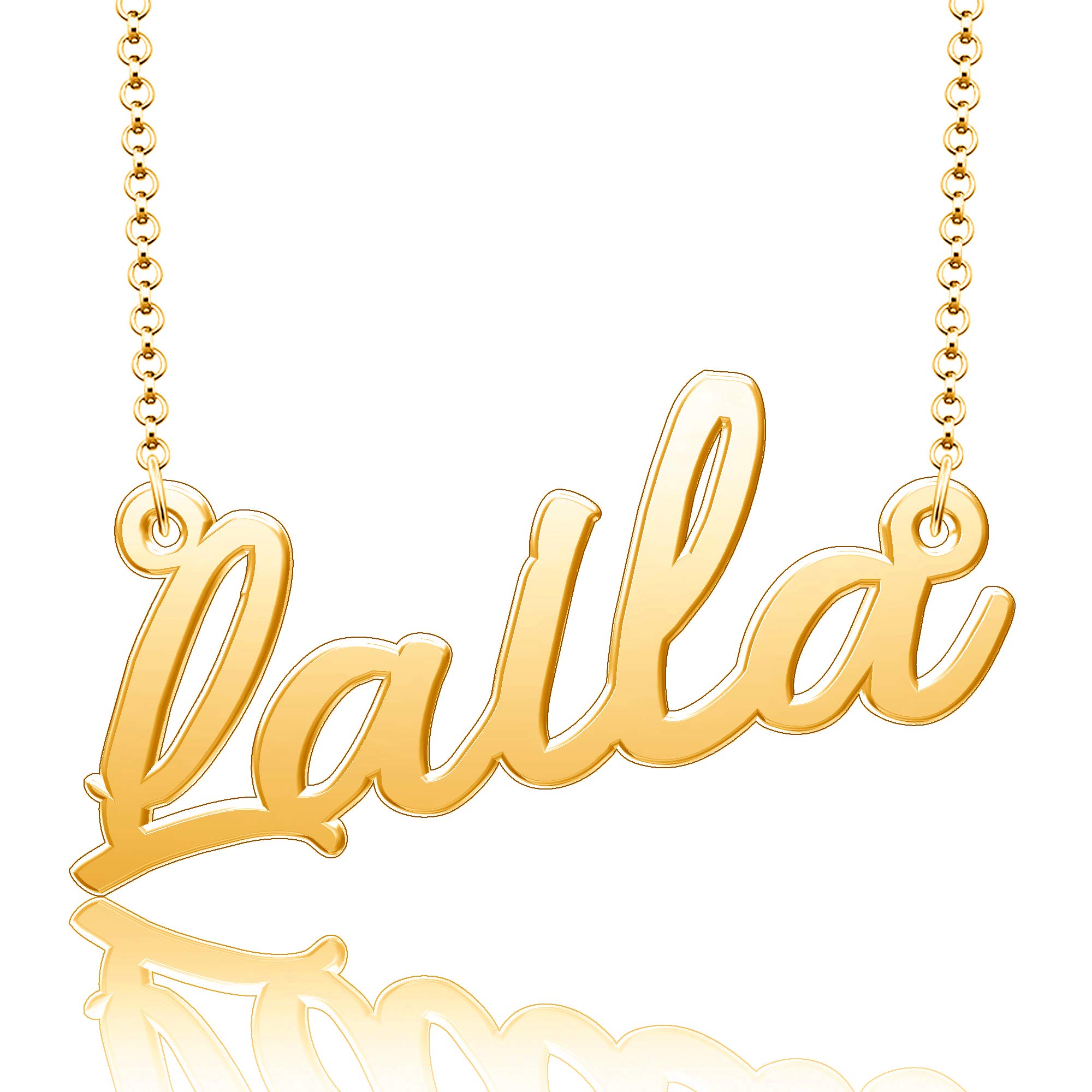 CLY Jewelry925 Sterling Silver Plated Personalized for Mothers Day Gift Custom Made Name Necklace