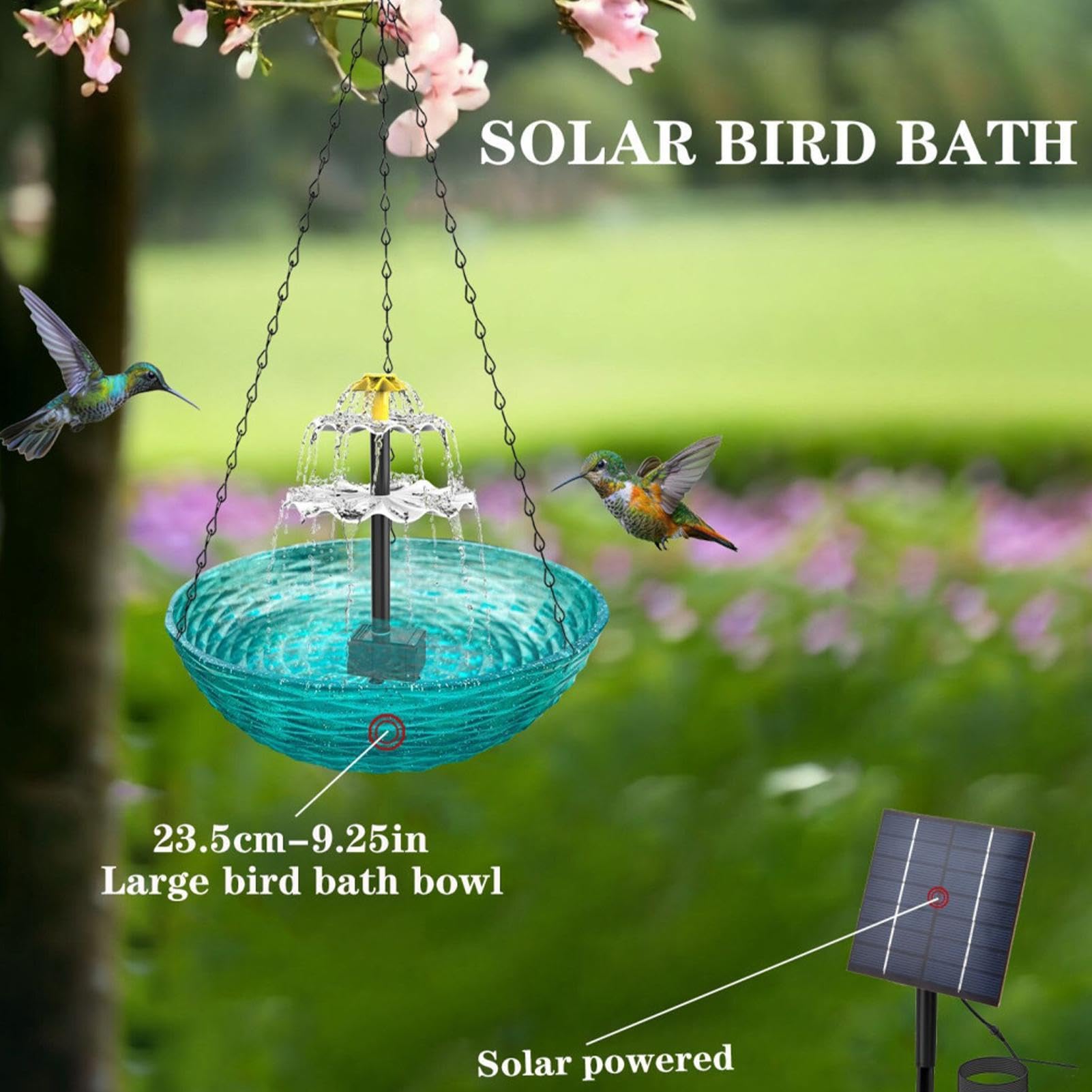 Vogelfuttertränke Combo | Außen Vogelfutterbad mit Wasserbrunnen | Vogelfutterstation Vogeltränke Schüssel, Garten Vogeltränke und Futterspender für Hinterhof, Balkon, Garten