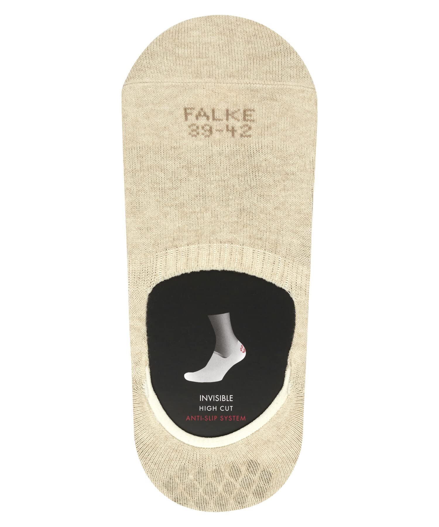 FALKE hombre Invisible Step High Cut calcetines invisibles transpirable sostenible algodón no-show sistema antideslizante invisible en la zona del talón no resbala en los zapatos lisos finos 1 par