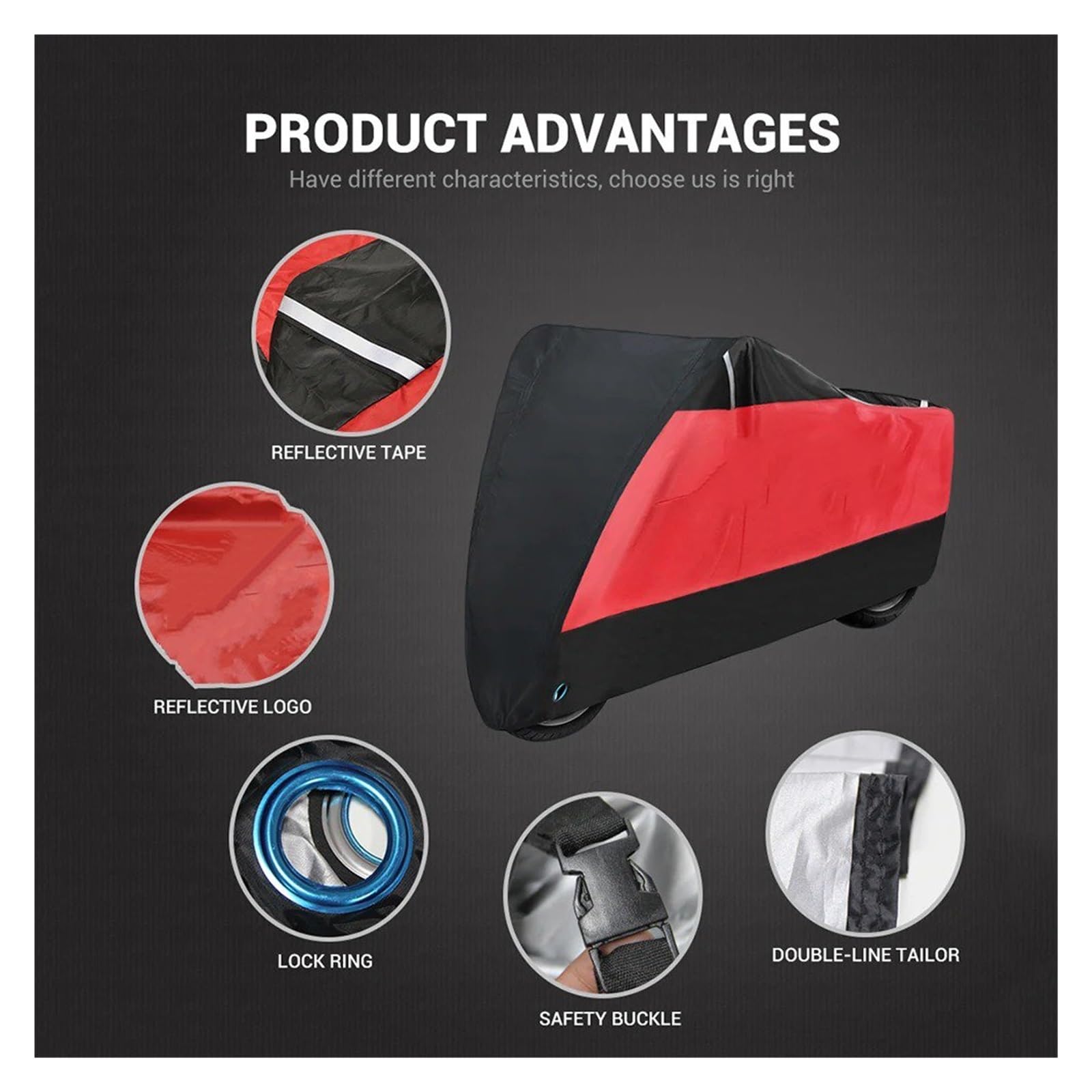 Funda para Moto Scooter para Cubierta Impermeable De Motociclista Motocicleta Moto Scooter Protector UV A Prueba Polvo M-4XL Negro(MZ002-Black)